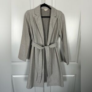 Light Gray Belted Long Coat